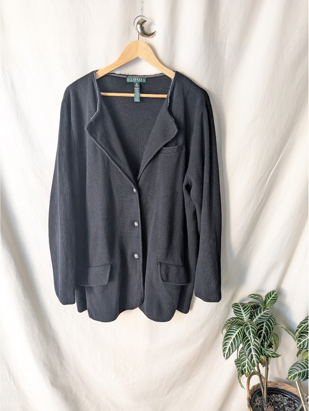 Lauren Ralph Lauren Women's Black Cardigan Sweater Size 3X
